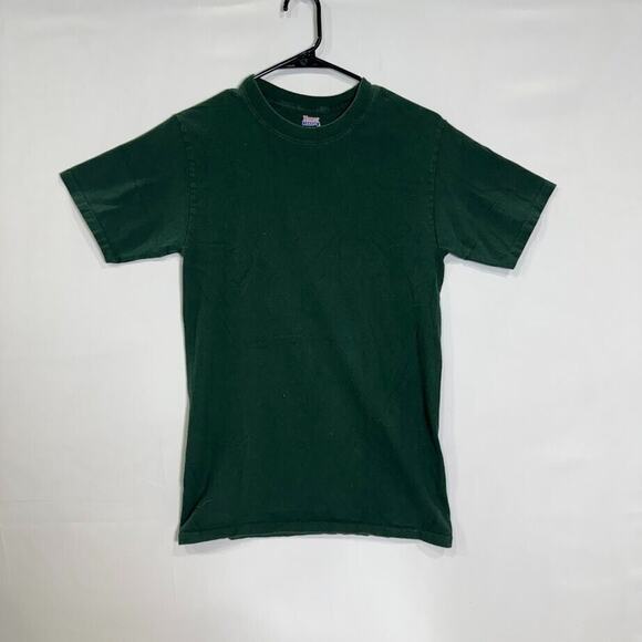 Hanes Men’s S‎ Green Beefy-T 100% Cotton Short Sleeve Tee - Picture 1 of 5